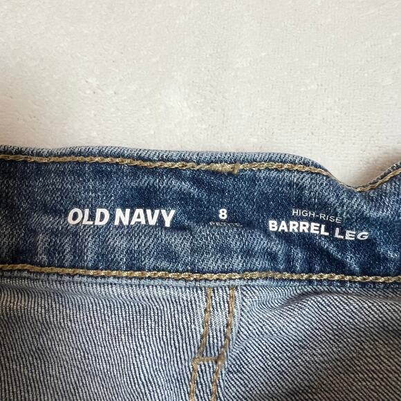 Old Navy High Waisted Barrel Ankle Jeans Size 8 Petite Casual Summer Preppy - Picture 5 of 11